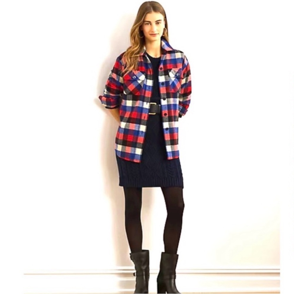 Lauren Ralph Lauren Red and Blue Plaid Long Sleeve Top
